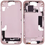 Apple iPhone 15 Middle Frame with Small Parts (No Charger Flex) - Pink AM Plus