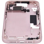 Apple iPhone 15 Middle Frame with Small Parts (No Charger Flex) - Pink AM Plus