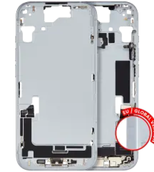 Apple iPhone 15 Middle Frame with Small Parts - Blue Pulled B