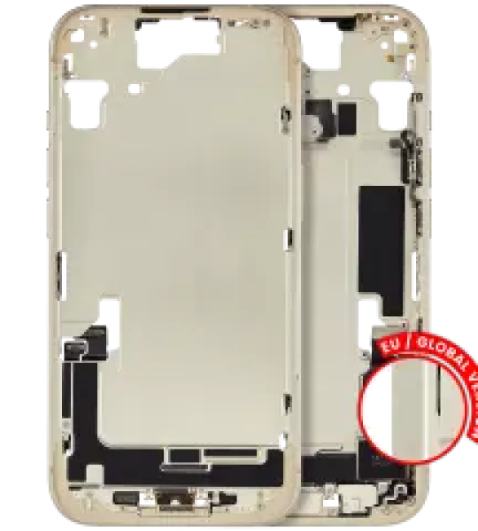 Apple iPhone 15 Middle Frame with Small Parts - Yellow Pulled B