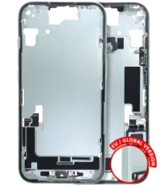 Apple iPhone 15 Middle Frame with Small Parts - Green Pulled A