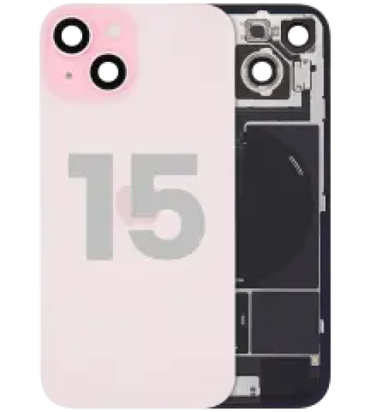 Apple iPhone 15 Back Cover with Magnet Bazel incl NFC and Flash Flex - Pink Pulled A