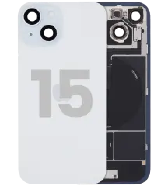 Apple iPhone 15 Back Cover with Magnet Bazel incl NFC and Flash Flex - Blue Pulled A
