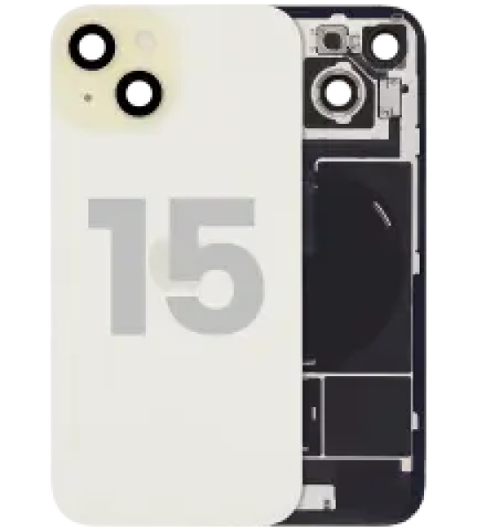 Apple iPhone 15 Back Cover with Magnet Bazel incl NFC and Flash Flex - Yellow Pulled B