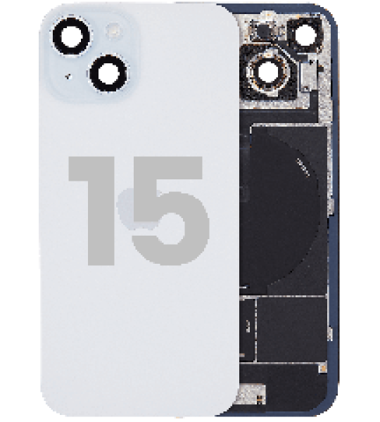 Apple iPhone 15 Back Cover with Magnet Bazel incl NFC and Flash Flex - Blue Pulled C