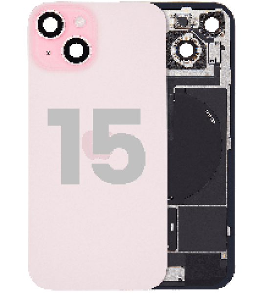 Apple iPhone 15 Back Cover with Magnet Bazel incl NFC and Flash Flex - Pink Pulled C