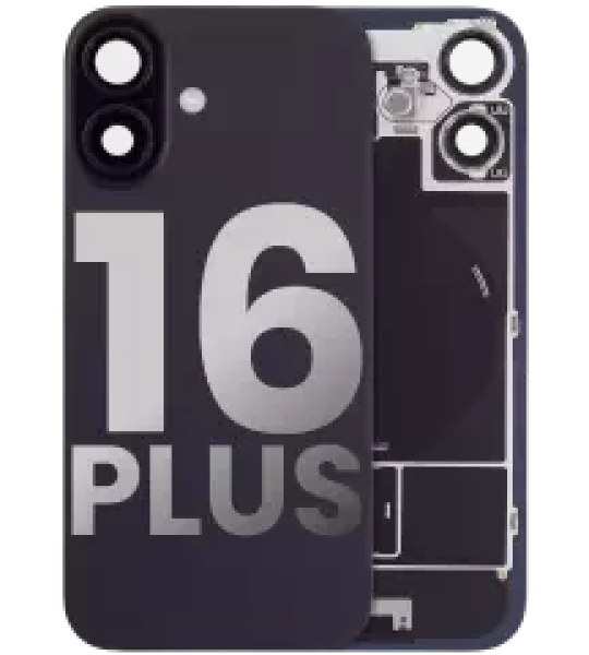Apple iPhone 16 Plus Back Cover with Magnet Bazel incl NFC and Flash Flex - Black Pulled A