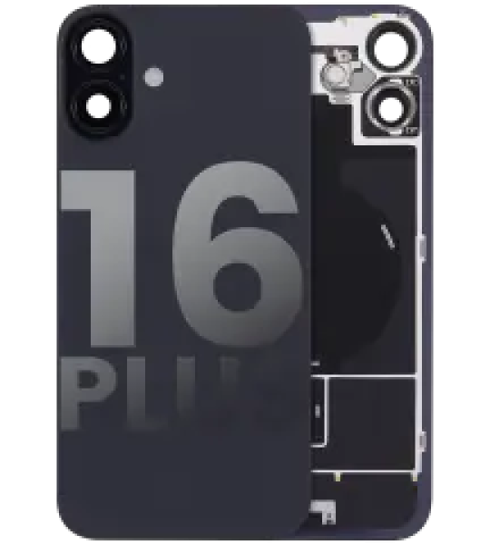 Apple iPhone 16 Plus Back Cover with Magnet Bazel incl NFC and Flash Flex - Black Pulled B