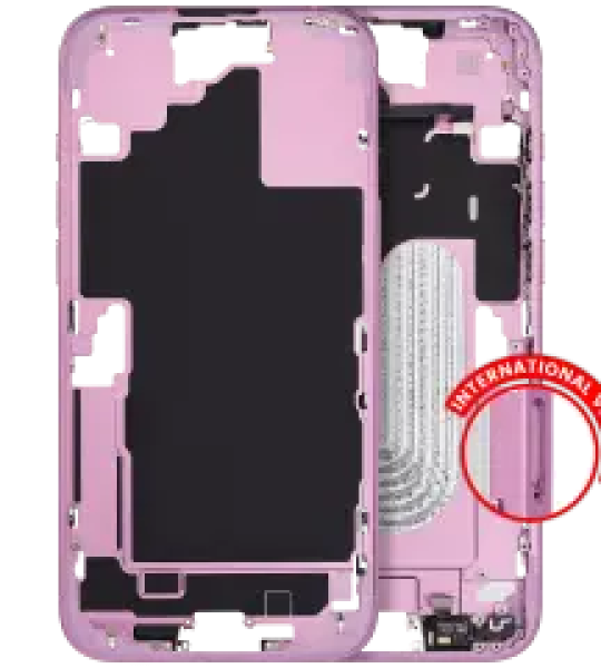 Apple iPhone 16 Plus Middle Frame with Small Parts (No Charger Flex) - Pink Pulled A