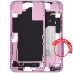 Apple iPhone 16 Plus Middle Frame with Small Parts (No Charger Flex) - Pink Pulled A