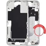 Apple iPhone 16 Plus Middle Frame with Small Parts (No Charger Flex) - White Pulled A