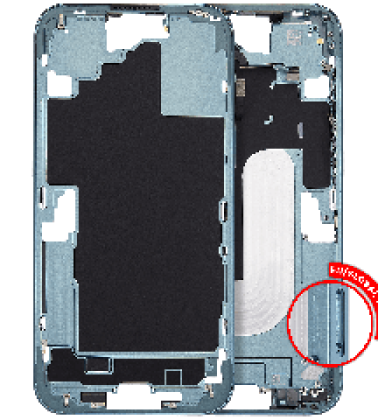 Apple iPhone 16 Plus Middle Frame with Small Parts (No Charger Flex) - Teal AM Plus