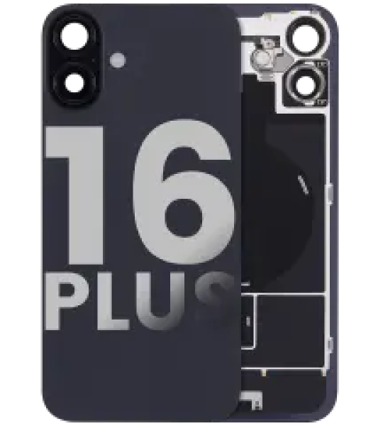 Apple iPhone 16 Plus Back Cover with Magnet Bazel incl NFC and Flash Flex - Black Pulled C
