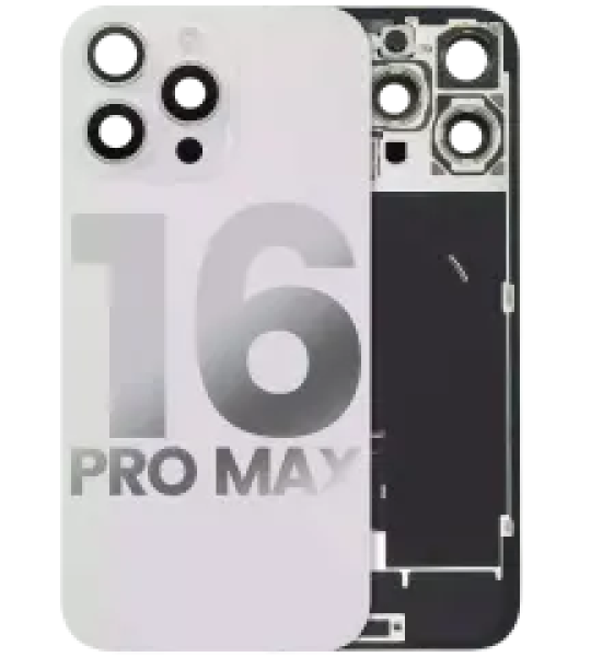Apple iPhone 16 Pro Max Back Cover with Magnet Bazel incl NFC and Flash Flex - White Titanium Pulled A