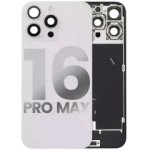 Apple iPhone 16 Pro Max Back Cover with Magnet Bazel incl NFC and Flash Flex - White Titanium Pulled A