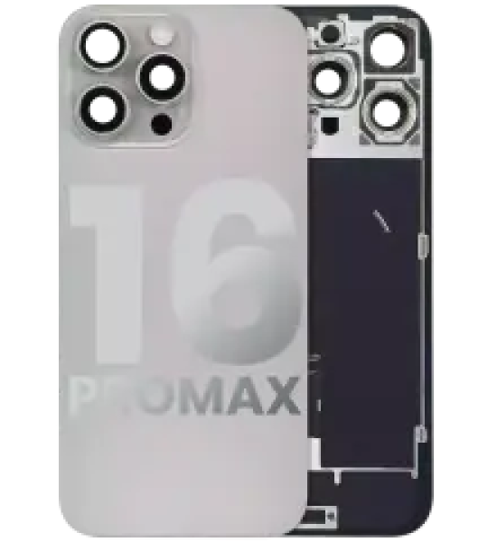 Apple iPhone 16 Pro Max Back Cover with Magnet Bazel incl NFC and Flash Flex - Natural Titanium Pulled A