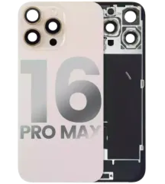 Apple iPhone 16 Pro Max Back Cover with Magnet Bazel incl NFC and Flash Flex - Desert Titanium Pulled A