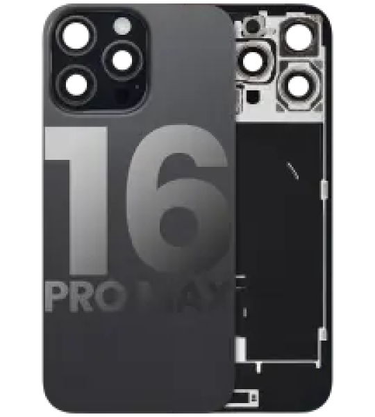 Apple iPhone 16 Pro Max Back Cover with Magnet Bazel incl NFC and Flash Flex - Black Titanium Pulled B