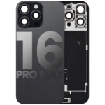 Apple iPhone 16 Pro Max Back Cover with Magnet Bazel incl NFC and Flash Flex - Black Titanium Pulled B