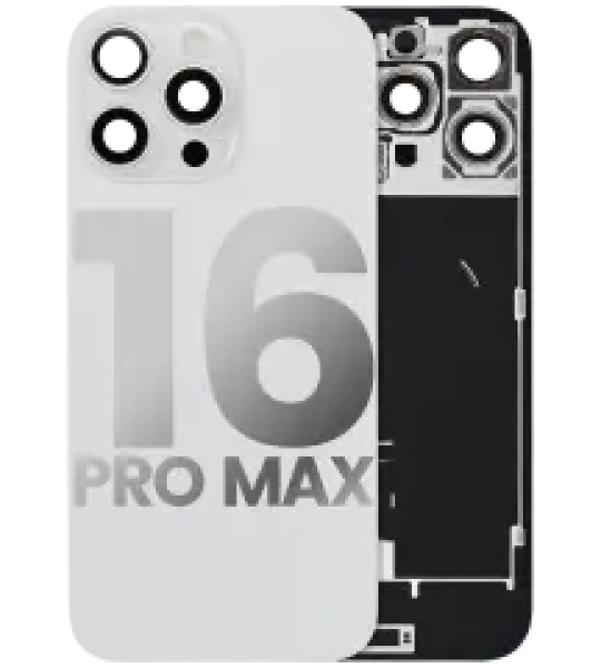 Apple iPhone 16 Pro Max Back Cover with Magnet Bazel incl NFC and Flash Flex - White Titanium Pulled B