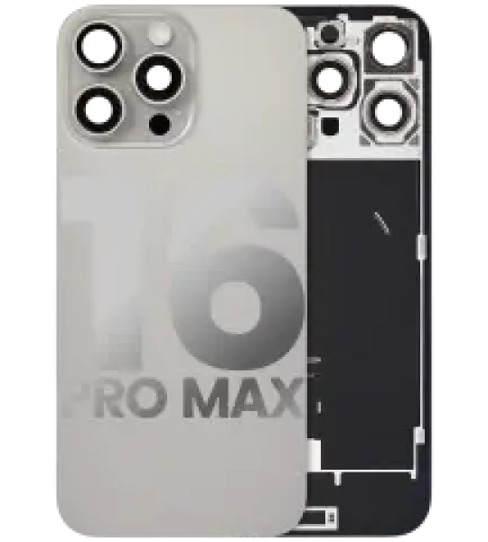 Apple iPhone 16 Pro Max Back Cover with Magnet Bazel incl NFC and Flash Flex - Natural Titanium Pulled B