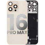 Apple iPhone 16 Pro Max Back Cover with Magnet Bazel incl NFC and Flash Flex - Desert Titanium Pulled B