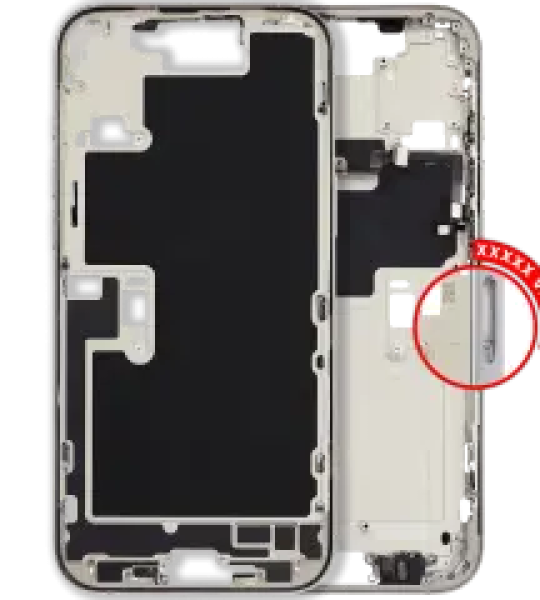 Apple iPhone 16 Pro Max Middle Frame with Small Parts (No Charger Flex) - White Titanium Pulled A