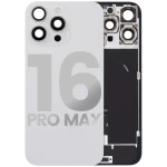 Apple iPhone 16 Pro Max Back Cover with Magnet Bazel incl NFC and Flash Flex - White Titanium Pulled C