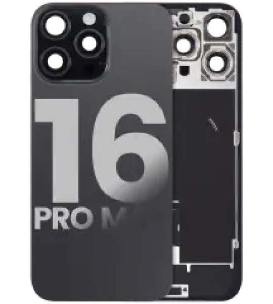 Apple iPhone 16 Pro Max Back Cover with Magnet Bazel incl NFC and Flash Flex - Black Titanium Pulled C
