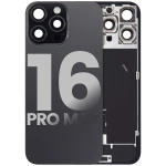 Apple iPhone 16 Pro Max Back Cover with Magnet Bazel incl NFC and Flash Flex - Black Titanium Pulled C