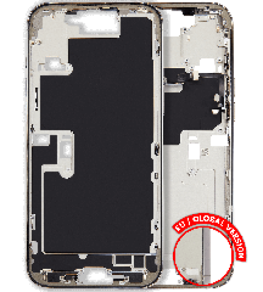 Apple iPhone 16 Pro Max Middle Frame with Small Parts (No Charger Flex) - Natural Titanium Pulled B