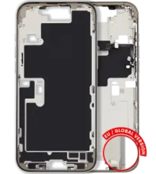 Apple iPhone 16 Pro Max Middle Frame with Small Parts (No Charger Flex) - Natural Titanium Pulled A