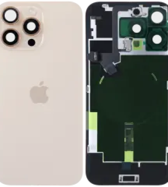 Apple iPhone 16 Pro Max Back Cover with Magnet Bazel incl NFC and Flash Flex - Desert Titanium Service Pack