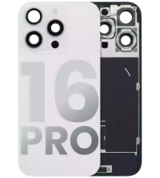 Apple iPhone 16 Pro Back Cover with Magnet Bazel incl NFC and Flash Flex - White Titanium Pulled A