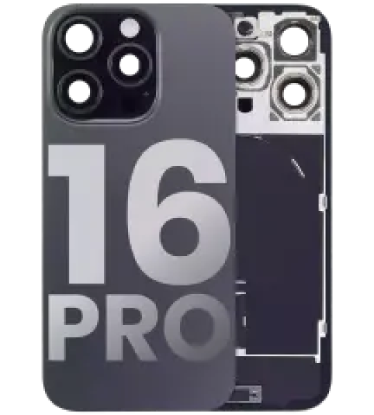 Apple iPhone 16 Pro Back Cover with Magnet Bazel incl NFC and Flash Flex - Black Titanium Pulled A