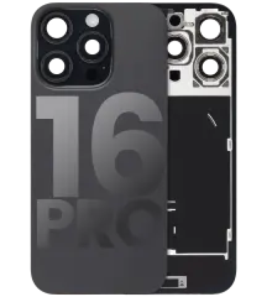 Apple iPhone 16 Pro Back Cover with Magnet Bazel incl NFC and Flash Flex - Black Titanium Pulled B