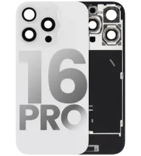 Apple iPhone 16 Pro Back Cover with Magnet Bazel incl NFC and Flash Flex - White Titanium Pulled B