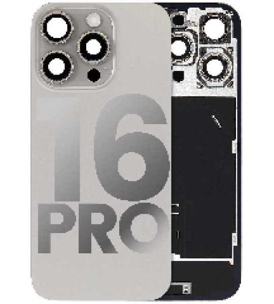 Apple iPhone 16 Pro Back Cover with Magnet Bazel incl NFC and Flash Flex - Natural Titanium Pulled B