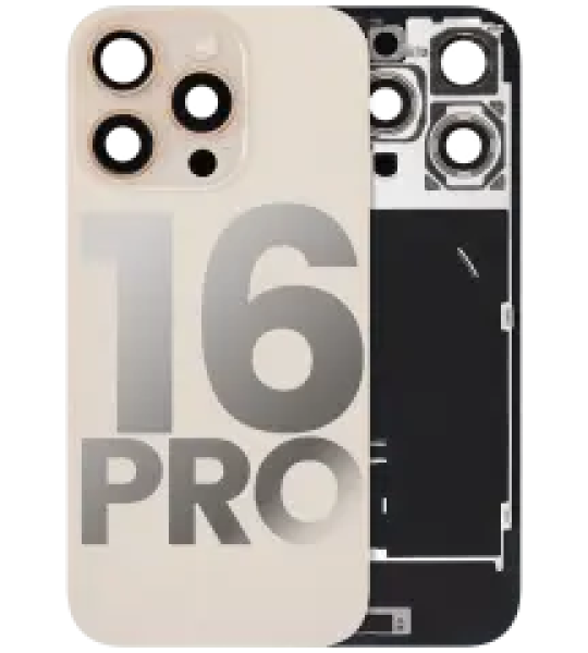 Apple iPhone 16 Pro Back Cover with Magnet Bazel incl NFC and Flash Flex - Desert Titanium Pulled B