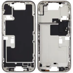 Apple iPhone 16 Pro Middle Frame with Small Parts (No Charger Flex) - White Titanium Pulled A