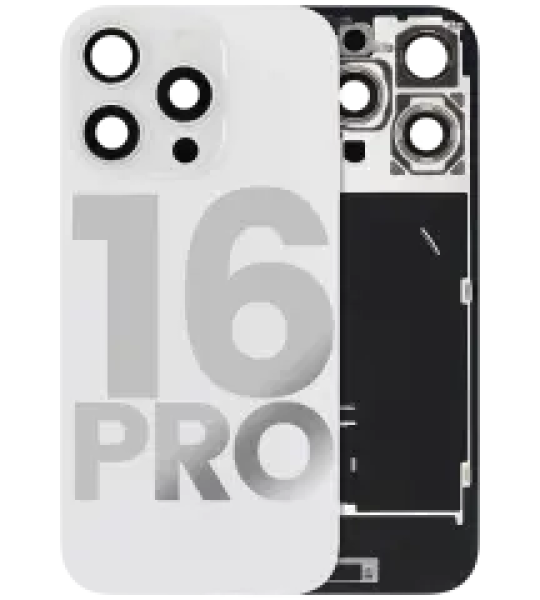 Apple iPhone 16 Pro Back Cover with Magnet Bazel incl NFC and Flash Flex - White Titanium Pulled C