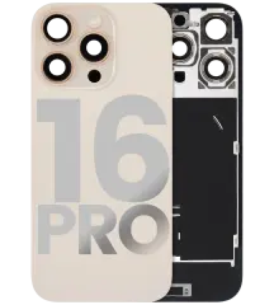 Apple iPhone 16 Pro Back Cover with Magnet Bazel incl NFC and Flash Flex - Desert Titanium Pulled C