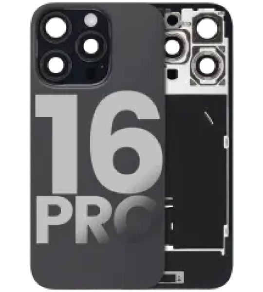 Apple iPhone 16 Pro Back Cover with Magnet Bazel incl NFC and Flash Flex - Black Titanium Pulled C