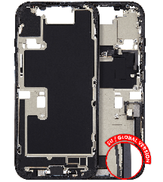 Apple iPhone 16 Pro Middle Frame with Small Parts - Black Titanium Pulled C
