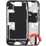Apple iPhone 16 Pro Middle Frame with Small Parts (No Charger Flex) - Black Titanium Pulled B