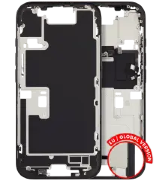 Apple iPhone 16 Pro Middle Frame with Small Parts (No Charger Flex) - Black Titanium Pulled C