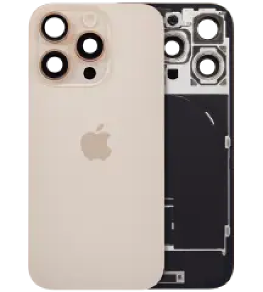 Apple iPhone 16 Pro Back Cover with Magnet Bazel incl NFC and Flash Flex - Desert Titanium Service Pack