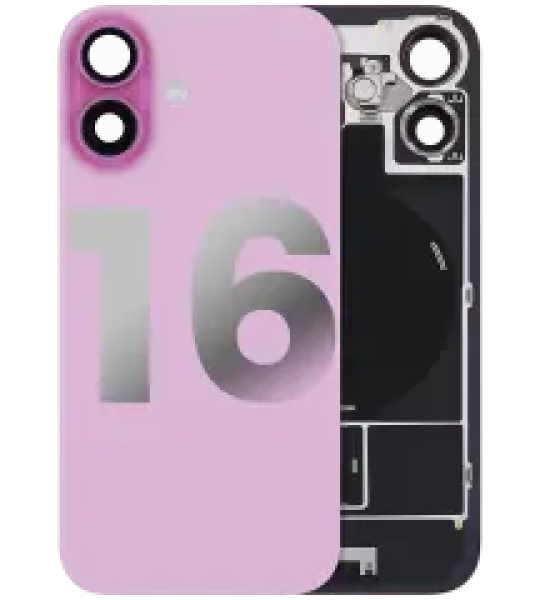 Apple iPhone 16 Back Cover with Magnet Bazel incl NFC and Flash Flex - Pink Pulled B