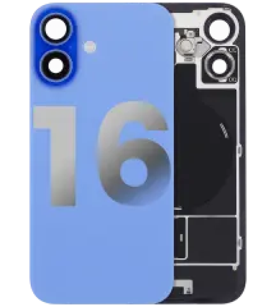 Apple iPhone 16 Back Cover with Magnet Bazel incl NFC and Flash Flex - Ultramarine Pulled B