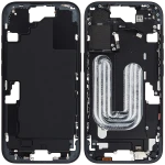 Apple iPhone 16 Middle Frame with Small Parts (No Charger Flex) - Black Pulled A